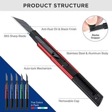 WORKPRO Utility Knife Set with Snap-off Blades and Extra Blades