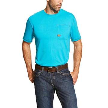 Ariat Men's Rebar Crew Work Utility Tee Shirt – Ultimate Comfort in Volcanic Heather