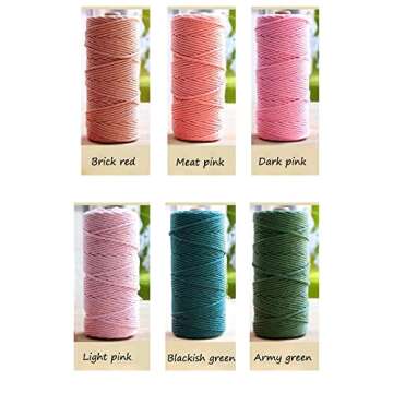 Natural Macrame Cotton Cord, 3mm 109 Yards for Crafts