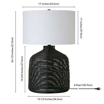 Henn&Hart Rattan Table Lamp: Elegant Lighting for All Spaces