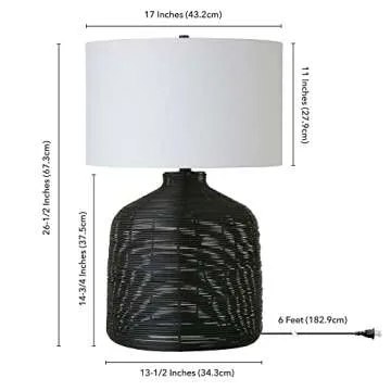 Henn&Hart Rattan Table Lamp: Elegant Lighting for All Spaces