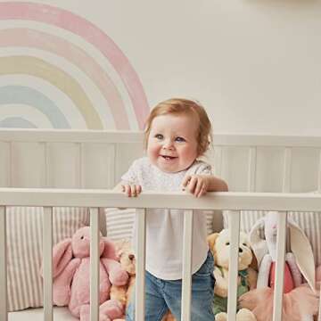 Henoyso 6 Pcs Rainbow Wall Decals 94.49 x 82.68 Inch Large Boho Rainbow Stickers Colorful Vinyl Baby Room Decor Peel Stick Wallpaper Girls Kids Bedroom Nursery Classroom(Light Colors)