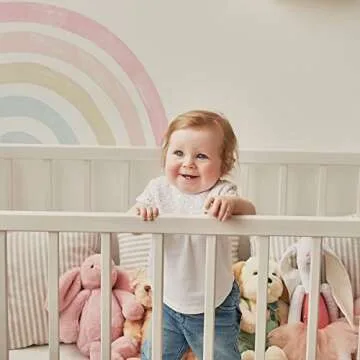 Henoyso 6 Pcs Rainbow Wall Decals 94.49 x 82.68 Inch Large Boho Rainbow Stickers Colorful Vinyl Baby Room Decor Peel Stick Wallpaper Girls Kids Bedroom Nursery Classroom(Light Colors)