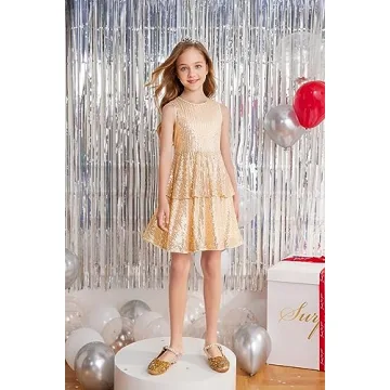 Danna Belle Girls Sequin Dress for Ages 7-8