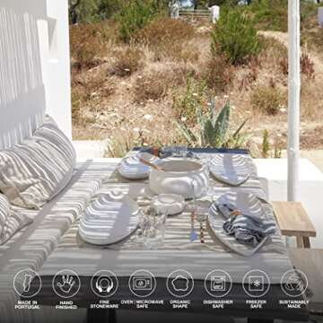 Costa Nova 7.25" Ceramic Serving Bowl - Aparte Collection - White