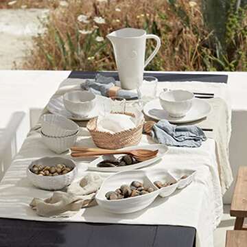 Costa Nova 7.25" Ceramic Serving Bowl - Aparte Collection - White