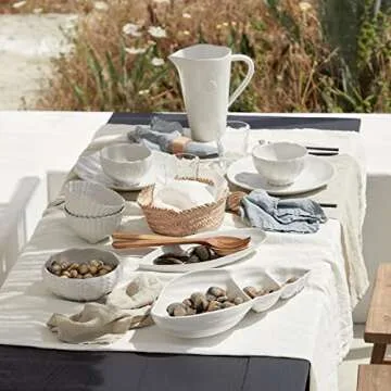 Costa Nova 7.25" Ceramic Serving Bowl - Aparte Collection - White