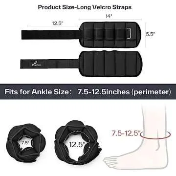 Sportneer Adjustable Ankle Weights 1 Pair 2 4 6 8 10 Lbs Leg Weight Straps for Women Men, Weighted Ankle Weights Set for Gym,Fitness, Workout,Walking, Jogging,1-5 lbs Each Ankle, 1 Pair 2-10 lbs