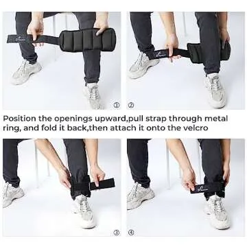 Sportneer Adjustable Ankle Weights 1 Pair 2 4 6 8 10 Lbs Leg Weight Straps for Women Men, Weighted Ankle Weights Set for Gym,Fitness, Workout,Walking, Jogging,1-5 lbs Each Ankle, 1 Pair 2-10 lbs