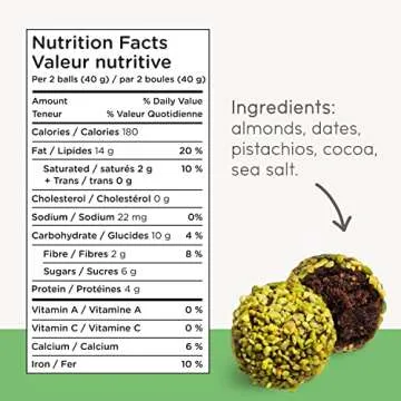 nomz Pistachio Energy Bites, Delicious & Healthy, Vegan-Friendly, Paleo, Great Source of Nutrients, Non-GMO, Gluten-Free, 12-Pack