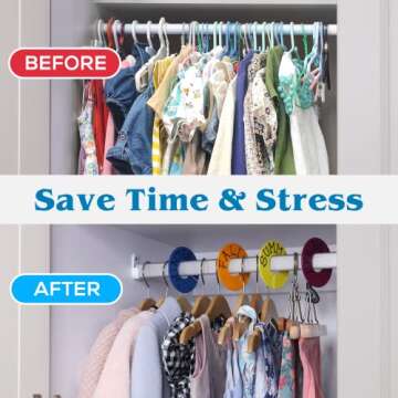 Set of 30 Color Closet Dividers for Hanging Clothes – Clothing Rack Dividers for Organization