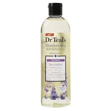 Dr Teal's Moisturizing Bath and Body Oil, Soothe & Sleep with Lavender Essential Oil, 8.8 fl oz