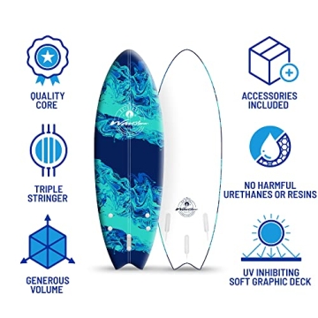 Wavestorm 5'6" Soft Top Surfboard for Beginners & All Levels