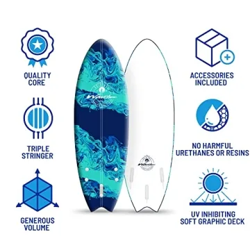 Wavestorm 5'6" Soft Top Surfboard for Beginners & All Levels