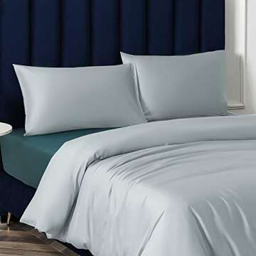 NTBAY Zippered Satin Pillow Cases for Hair and Skin, Luxury Queen Hidden Zipper Pillowcases Set of 2, 20x30 Inches, Grey