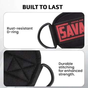 BeSavage - Exercise Machine Attachments for Glute Workouts, Kickbacks, Hip Abductors, Leg Extensions, Ankle Straps for Cable Machines, Workout Cuff Attachments for Home & Gym (Pair, Asteroid Black)