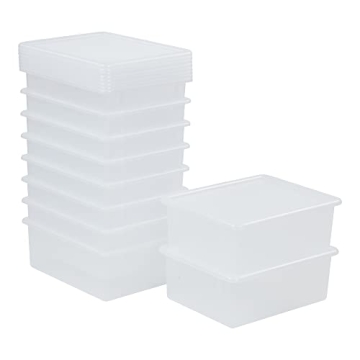 ECR4Kids Clear Storage Bins - 10-Piece Heavy Duty Set