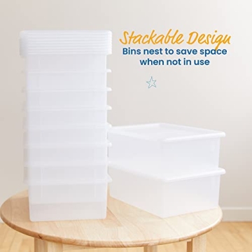 ECR4Kids Clear Storage Bins - 10-Piece Heavy Duty Set