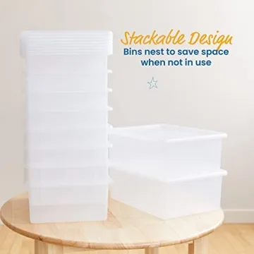 ECR4Kids Clear Storage Bins - 10-Piece Heavy Duty Set