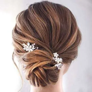 JAKAWIN Elegant Wedding Pearl Hair Pins for Brides