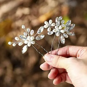 JAKAWIN Elegant Wedding Pearl Hair Pins for Brides