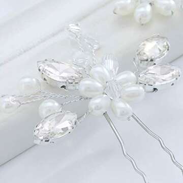 JAKAWIN Elegant Wedding Pearl Hair Pins for Brides