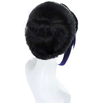 Ebingoo Shinobu Wig for Women + Butterfly Hair Accessory + Wig Cap Purple Anime Wigs with Bangs Synthetic Hair Wigs for Women Halloween Party Costume Cosplay