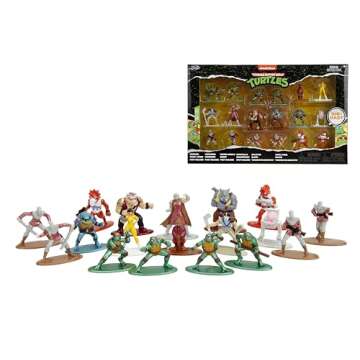 TMNT 1.65" 18-Pack Wave 2 Die-Cast Figures Nano Metalfigs, Toys for Kids and Adults