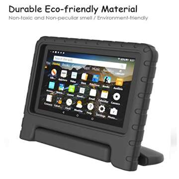 All New Fire 7 2019 Case - LTROP Kids Case for Fire 7 Tablet 9th Generation 2019 Release (7" Display), Portable Shock Proof Light Weight Fire 7 2019 Tablet Case for Kids - Black