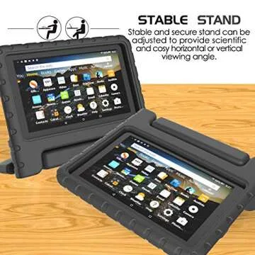 All New Fire 7 2019 Case - LTROP Kids Case for Fire 7 Tablet 9th Generation 2019 Release (7" Display), Portable Shock Proof Light Weight Fire 7 2019 Tablet Case for Kids - Black