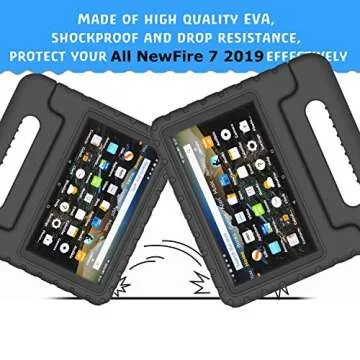 All New Fire 7 2019 Case - LTROP Kids Case for Fire 7 Tablet 9th Generation 2019 Release (7" Display), Portable Shock Proof Light Weight Fire 7 2019 Tablet Case for Kids - Black