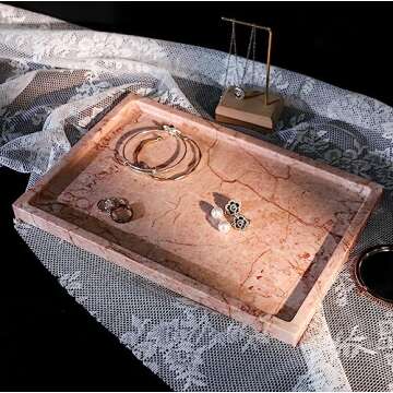 Natural Marble Vanity Tray for Luxe Home Decor