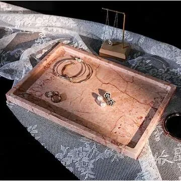 Natural Marble Vanity Tray for Luxe Home Decor