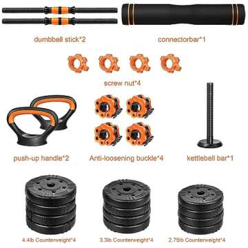 EDOSTORY 44LB Adjustable Dumbbell Set for Home Gym