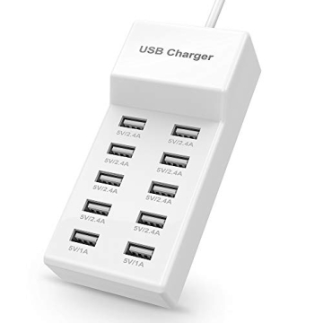 10-Port USB Charger with Rapid Charging Technology