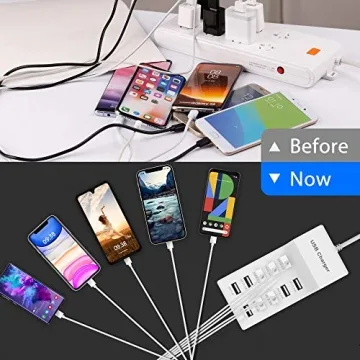 10-Port USB Charger with Rapid Charging Technology