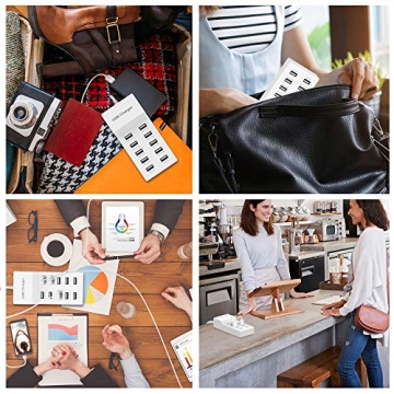 10-Port USB Charger with Rapid Charging Technology