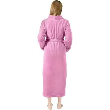 Premium Women's Pink Plush Fleece Robe for Comfort