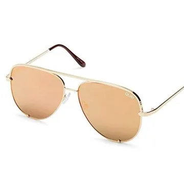 Quay Australia HIGH KEY MINI Men's and Women's Sunglasses Aviator Sunnies - Gold