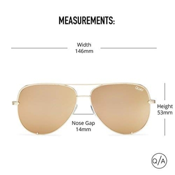 Quay Australia HIGH KEY MINI Men's and Women's Sunglasses Aviator Sunnies - Gold