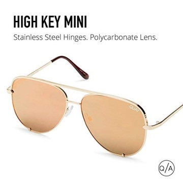 Quay Australia HIGH KEY MINI Men's and Women's Sunglasses Aviator Sunnies - Gold