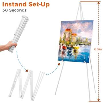 ARTASY 63" Easel Stand for Wedding Signs, Posters, Portable Artist Easel for Painting Canvas, Tripod...