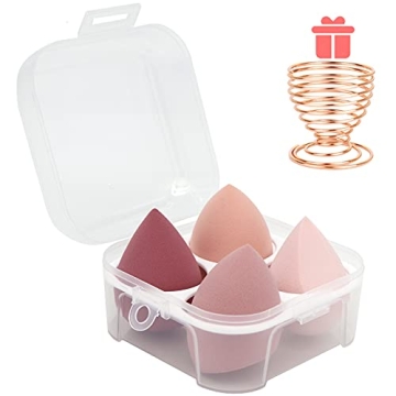 5 Pcs Makeup Sponges Set - 4 Beauty Blenders with Holder and Egg Case