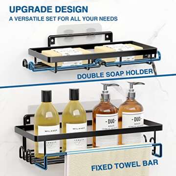 SIXDOVE Rustproof Shower Caddy with Towel Bar & Hooks