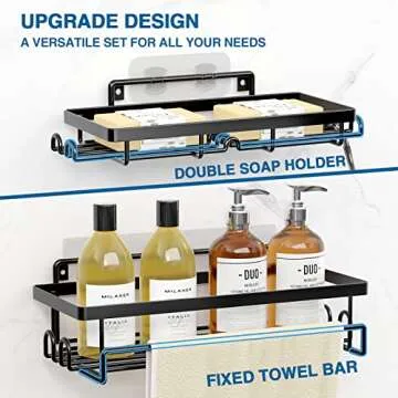 SIXDOVE Rustproof Shower Caddy with Towel Bar & Hooks