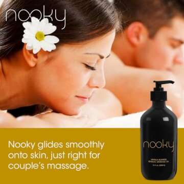 Nooky Vanilla Massage Oil with Fractionated Coconut Oil.16 Ounce