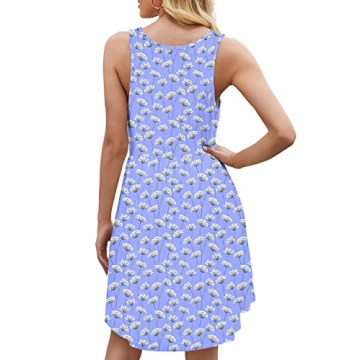 HiMONE Summer Dresses Women's Casual Sundresses for Women Casual Beach Petite Sun Dress with Pocket 2025 Trendy