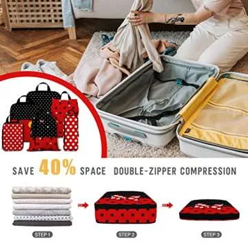 6 Set Compression Packing Cubes Compressed Storage Bags for Carry on Suitcases Packaging Luggage Bags Organizers for Travel