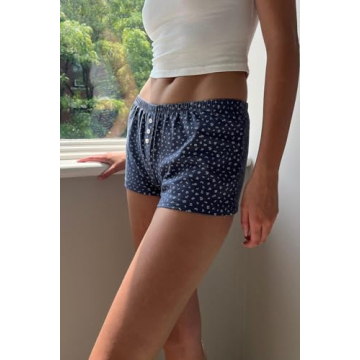 Adoeren Women Lounge Shorts Floral Print PJ Bottoms