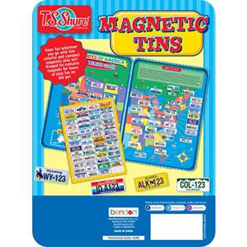 Bendon TS Shure License Plate Games Magnetic Activity Tin with Foam Magnet Sheet 50519